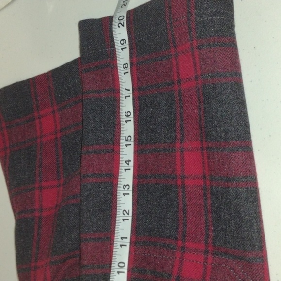 Eddie Bauer  red gray plaid wool blend skirt 80%wool size 8 petite - Picture 6 of 9